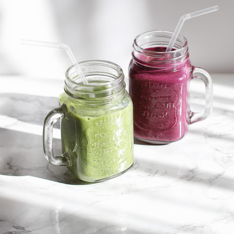 get ready for spring - colorful smoothies